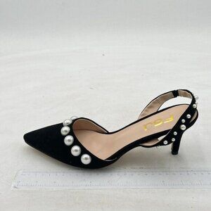 FSJ Women Fashion Low Kitten Heels Pumps Pointed Toe Slingback Sandals Comfy